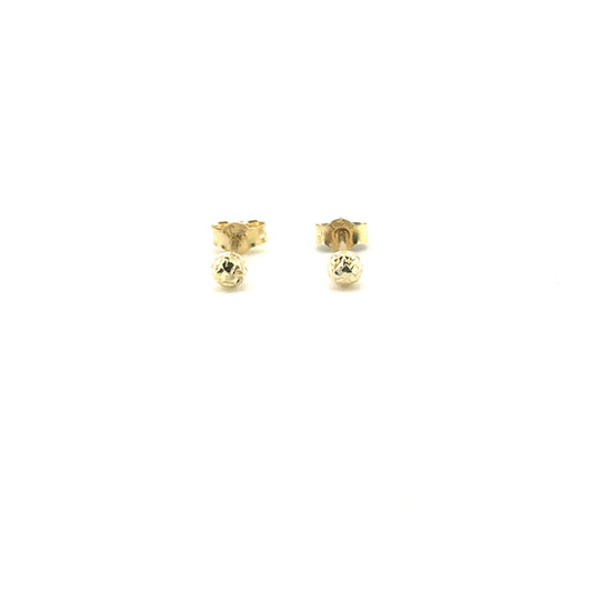 Aretes Bolitas 2mm (diamantados) en Oro