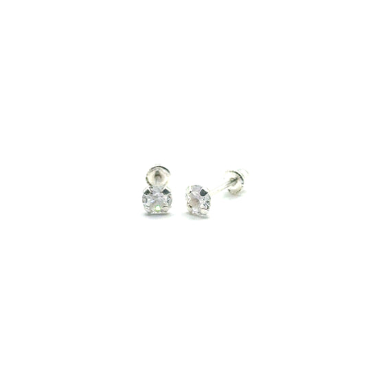 Aretes Circonias (4mm) en Plata 925
