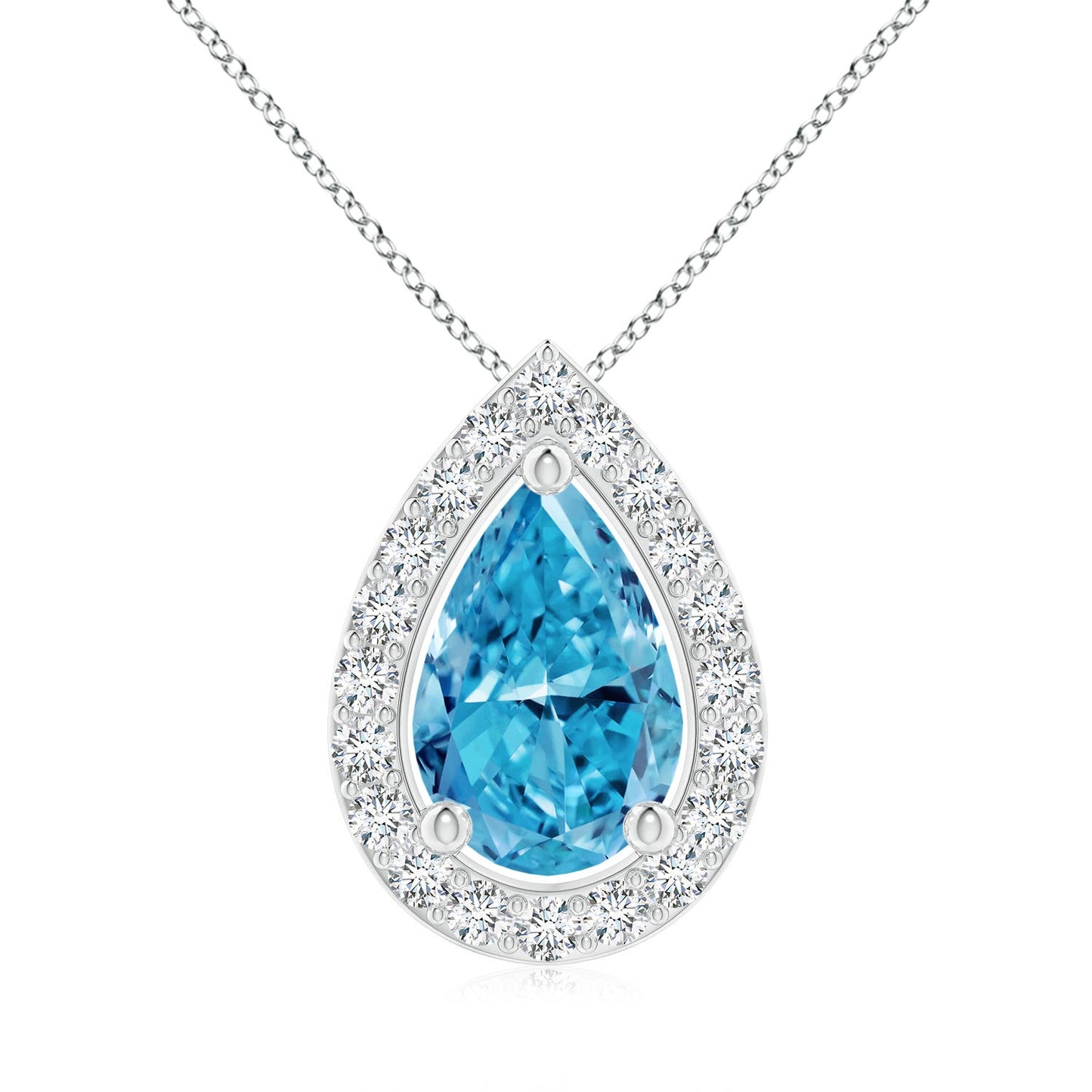 Dije de Diamante Azul de Laboratorio en Oro 10K