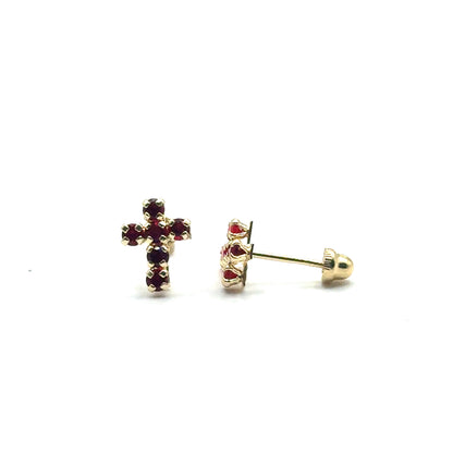 Aretes (cruz) en Oro 14K