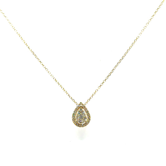 Collar de Diamantes (pera) en Oro 14K