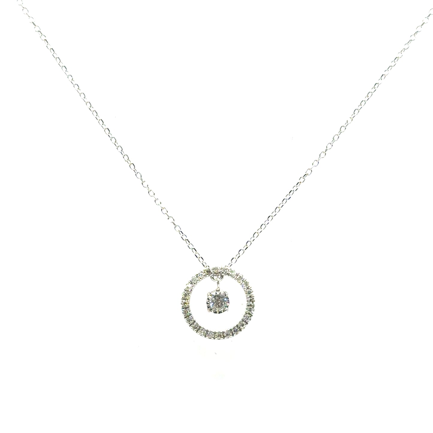 Collar de Diamante Bailarin en Oro 14K