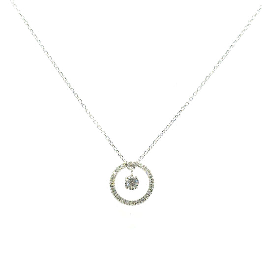 Collar de Diamante Bailarin en Oro 14K