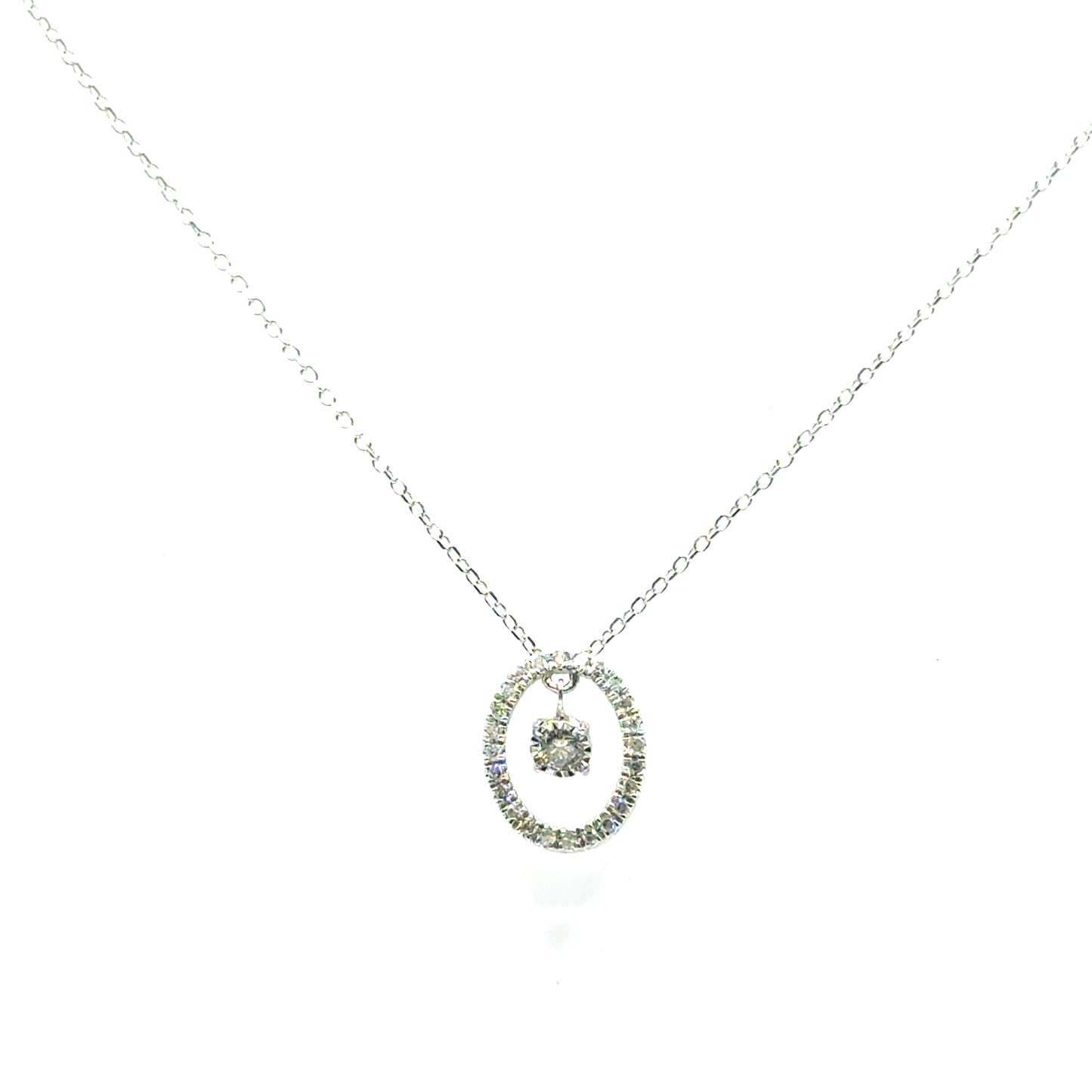 Collar de Diamante Bailarin en Oro 14K