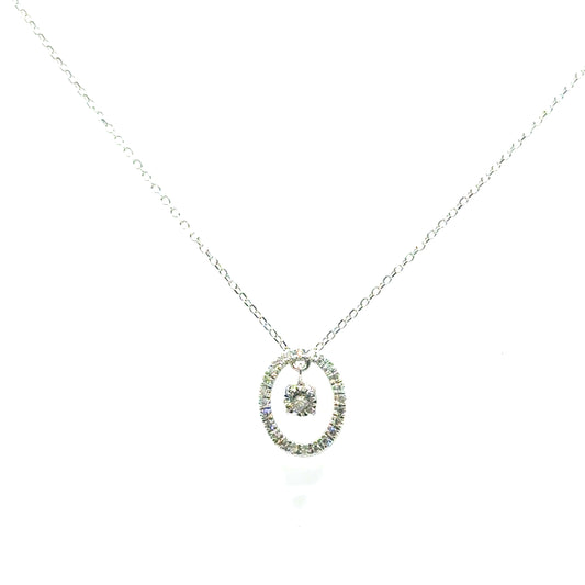 Collar de Diamante Bailarin en Oro 14K