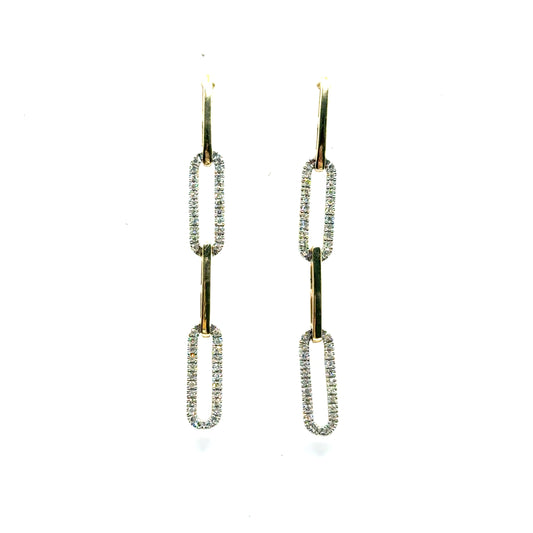 Aretes (clip) con Diamantes en Oro 14K