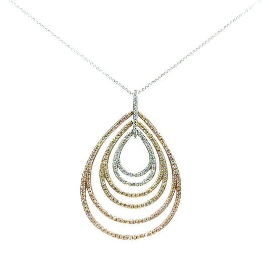 Collar de Diamantes en Oro Tres Tonos de 14K