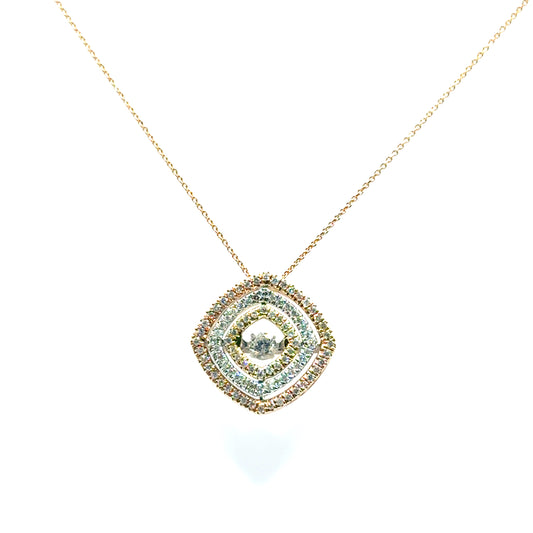 Collar de Diamantes Bailarin en Oro 14K