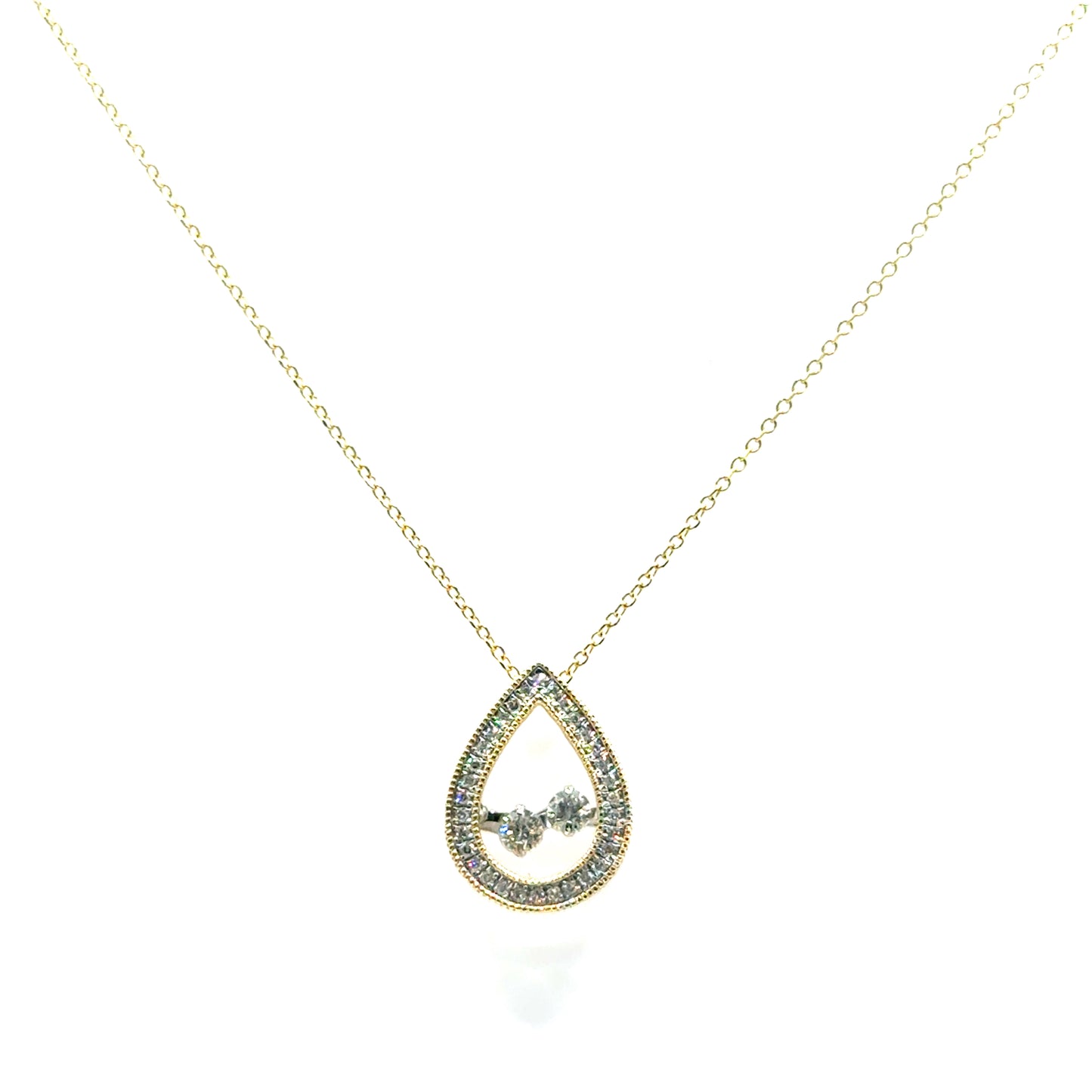 Collar de Diamantes Bailarin en Oro 14K