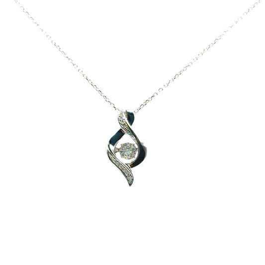 Collar de Diamante Bailarin en Oro 14K