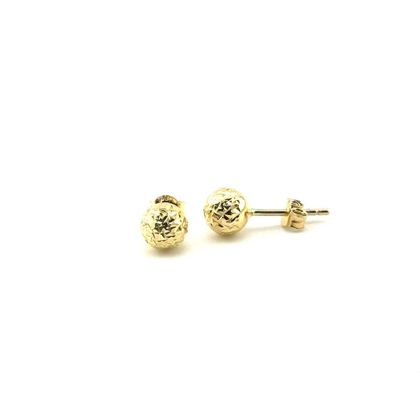 Aretes Bolitas 5mm (diamantados) en Oro