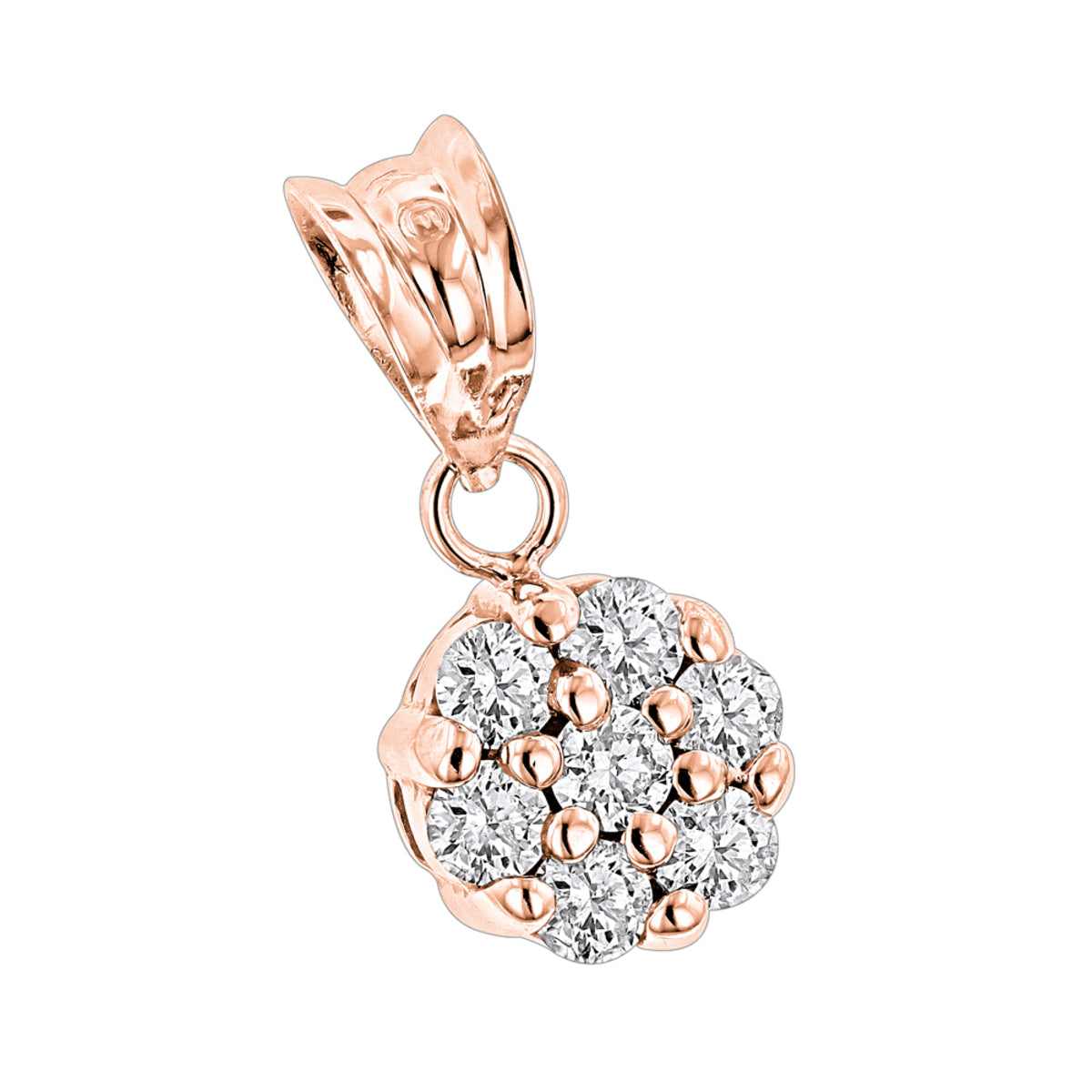 Dije de Diamantes en Oro Rosado 10K