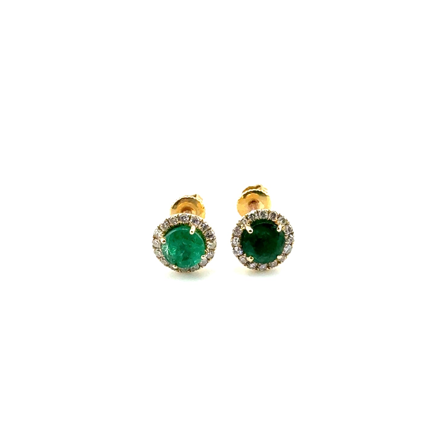 Aretes de Esmeralda con Diamantes en Oro 14K