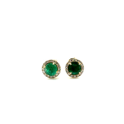 Aretes de Esmeralda con Diamantes en Oro 14K