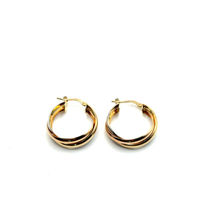 Argollas en Oro 14K (Tres Tonos)