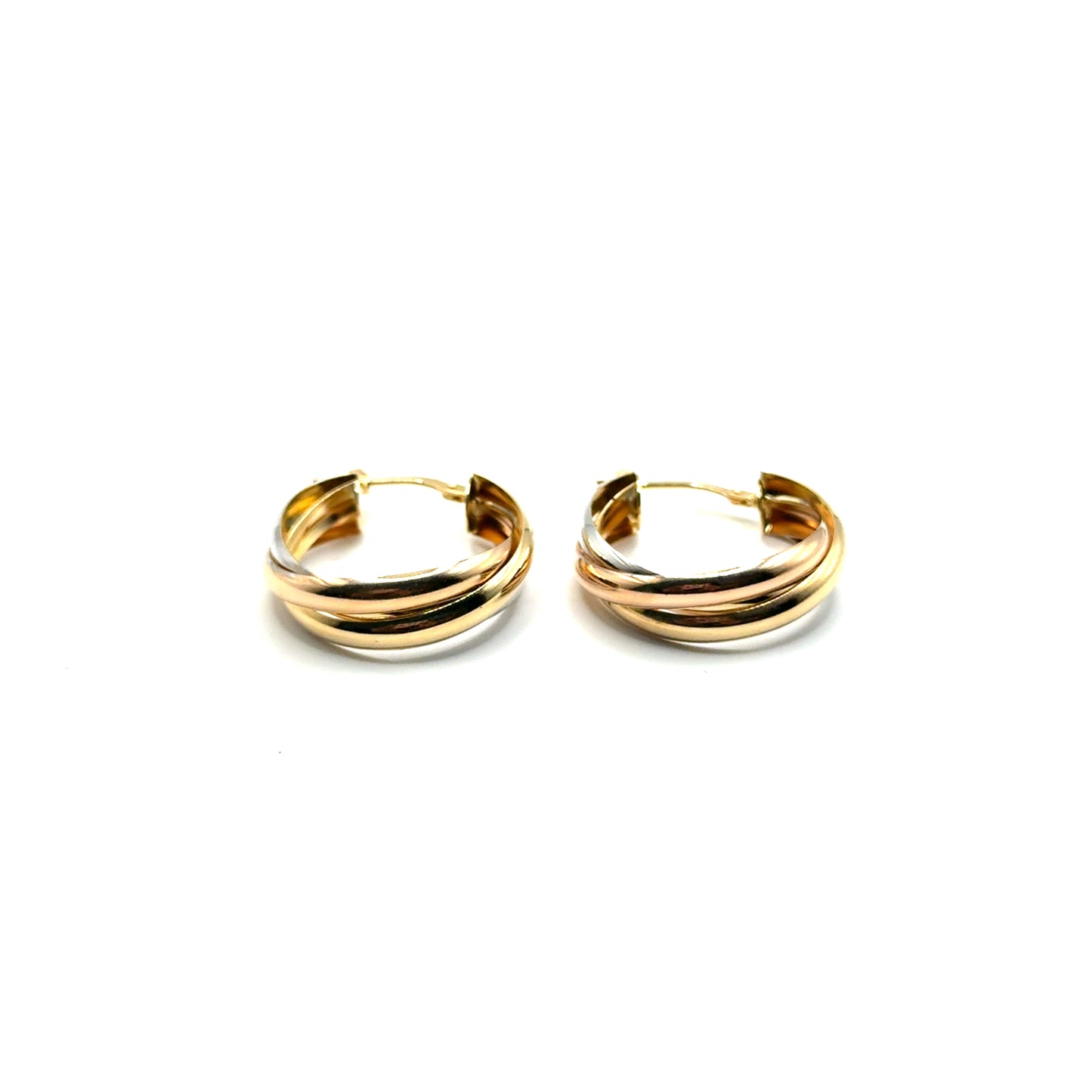 Argollas en Oro 14K (Tres Tonos)