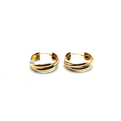Argollas en Oro 14K (Tres Tonos)