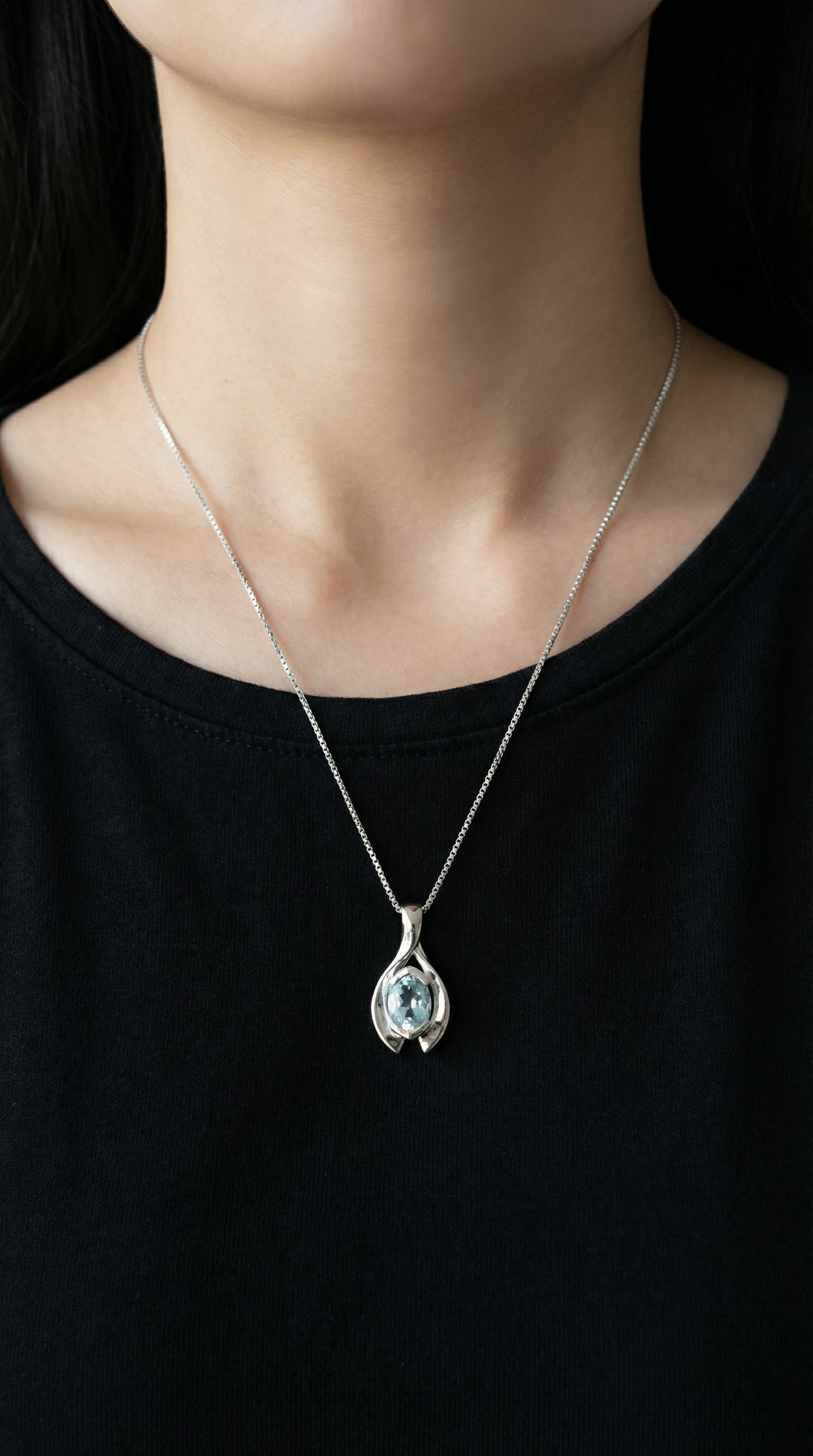 Dije de Aguamarina en Plata 925 (0.7cts)