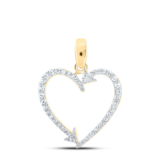 Gold Heart Pendant with Diamonds