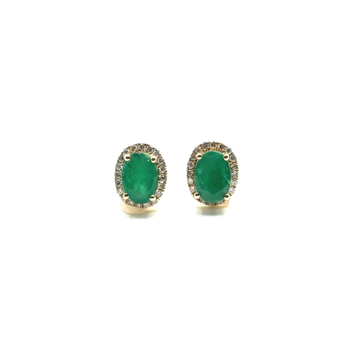 Aretes de Esmeralda con Diamantes en Oro 14K