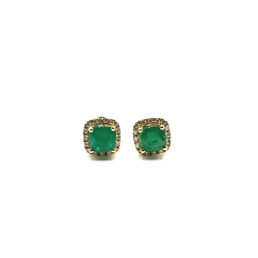 Aretes de Esmeralda en Oro 14K