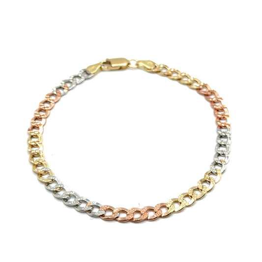 Pulsera Gourmet en Oro 14K (Tres Tonos)