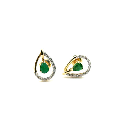 Aretes de Esmeralda en Oro 14K