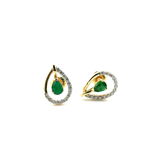 Aretes de Esmeralda en Oro 14K