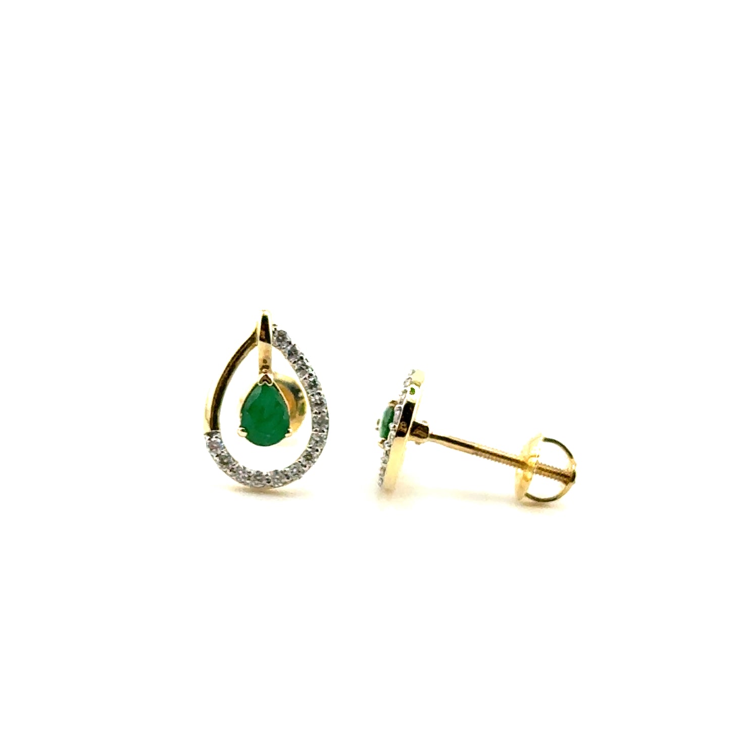 Aretes de Esmeralda en Oro 14K