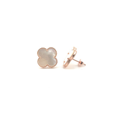 Aretes Trébol (Madre de Perla) en Plata