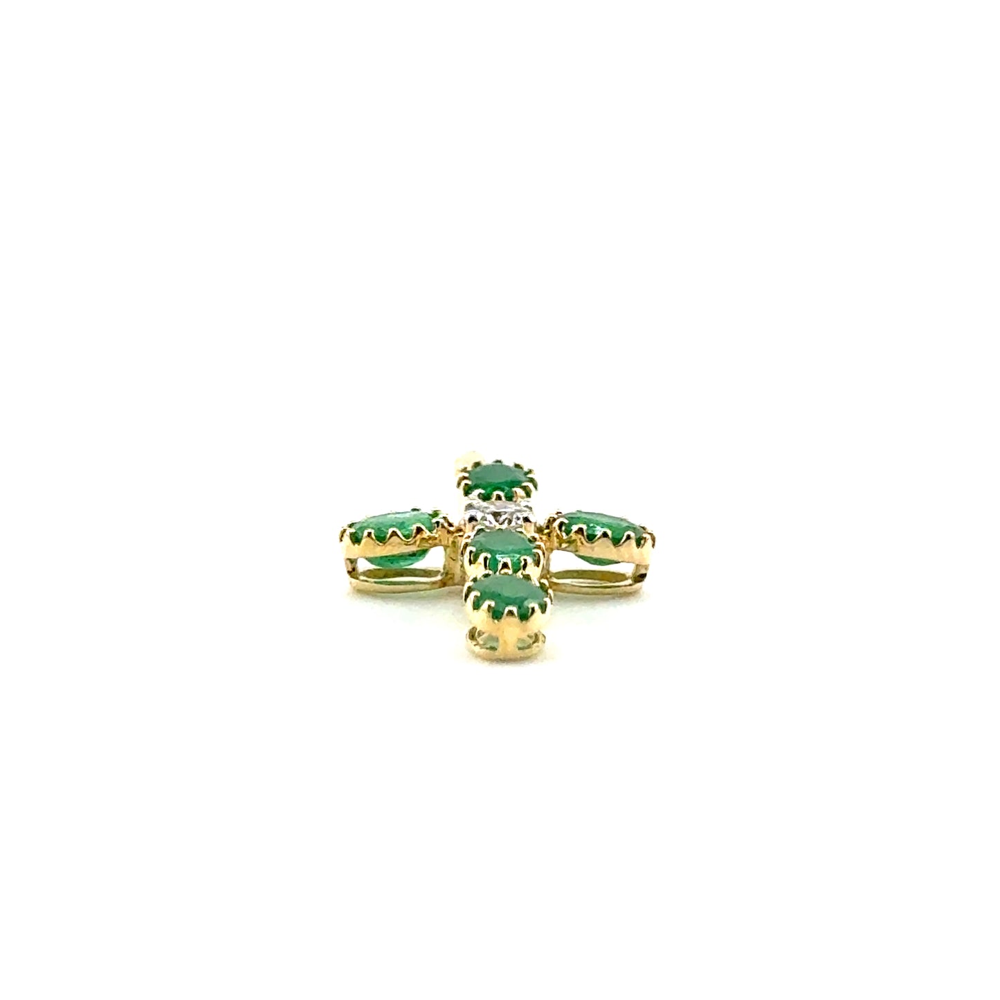 Dije Cruz de Esmeralda en Oro 14K