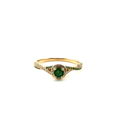 Anillo de Esmeralda en Oro 14K