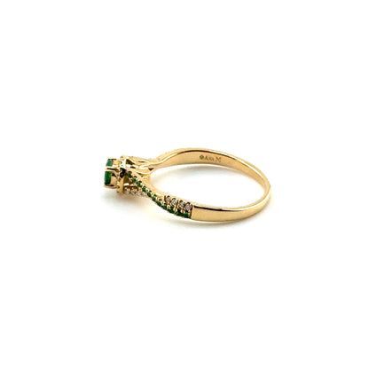 Anillo de Esmeralda en Oro 14K