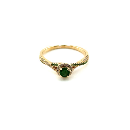 Anillo de Esmeralda en Oro 14K