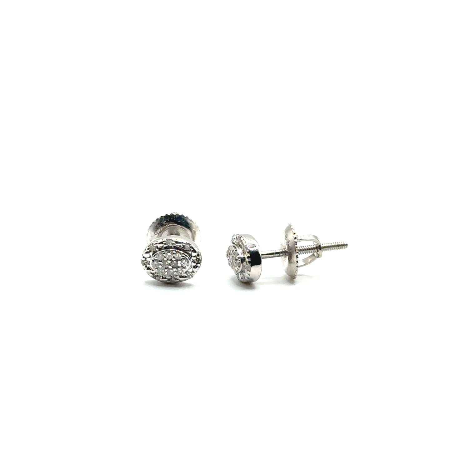Aretes de Diamantes en Plata (ovalo)