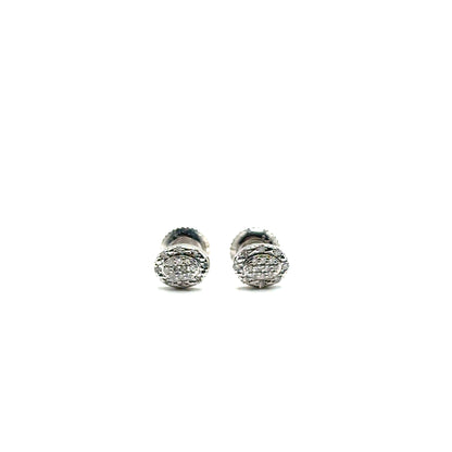 Aretes de Diamantes en Plata (ovalo)