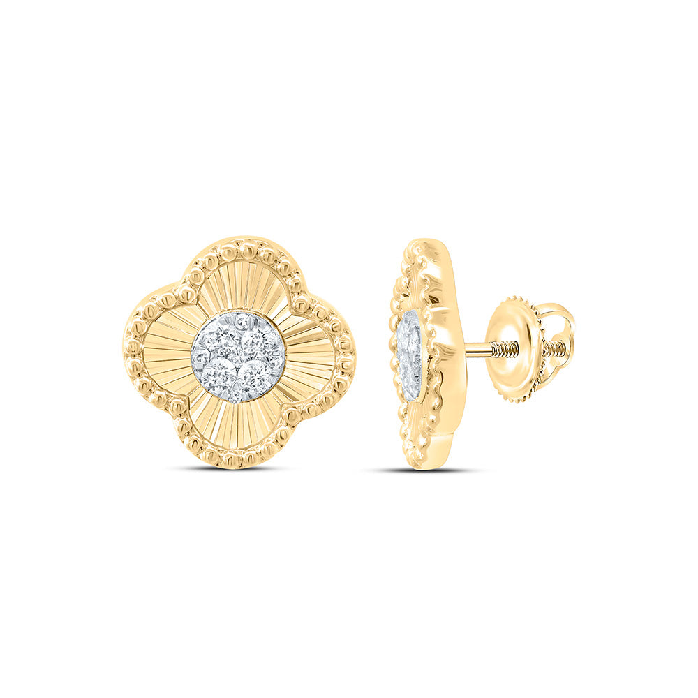 Clover Earrings in Gold with Diamonds