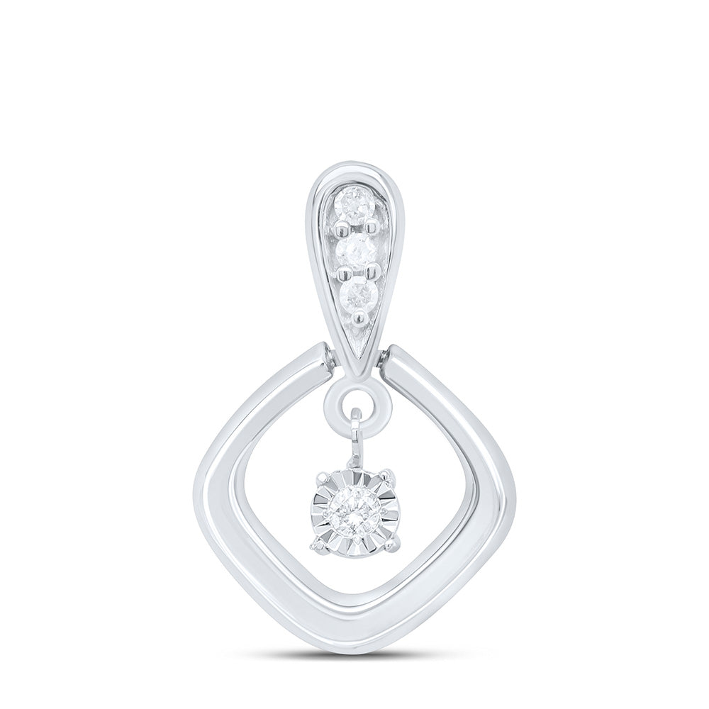 Silver Pendant with Diamonds