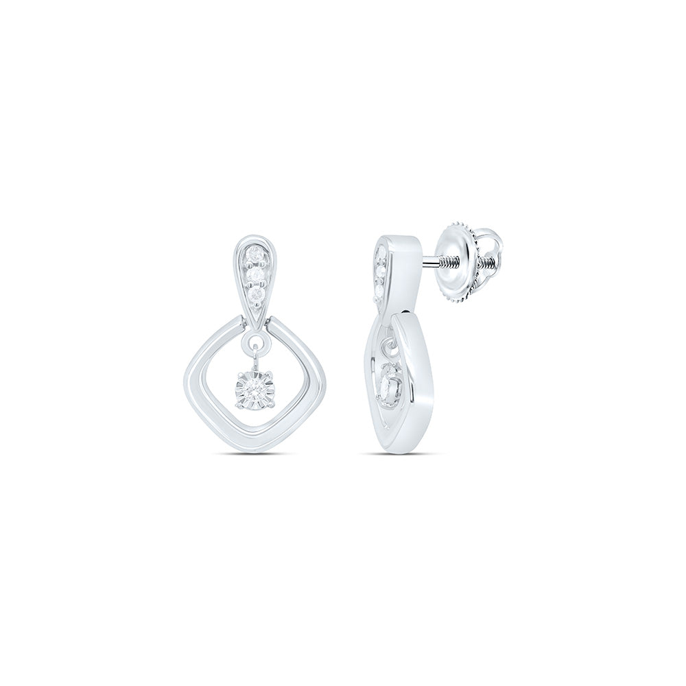 Silver Earrings with Diamonds