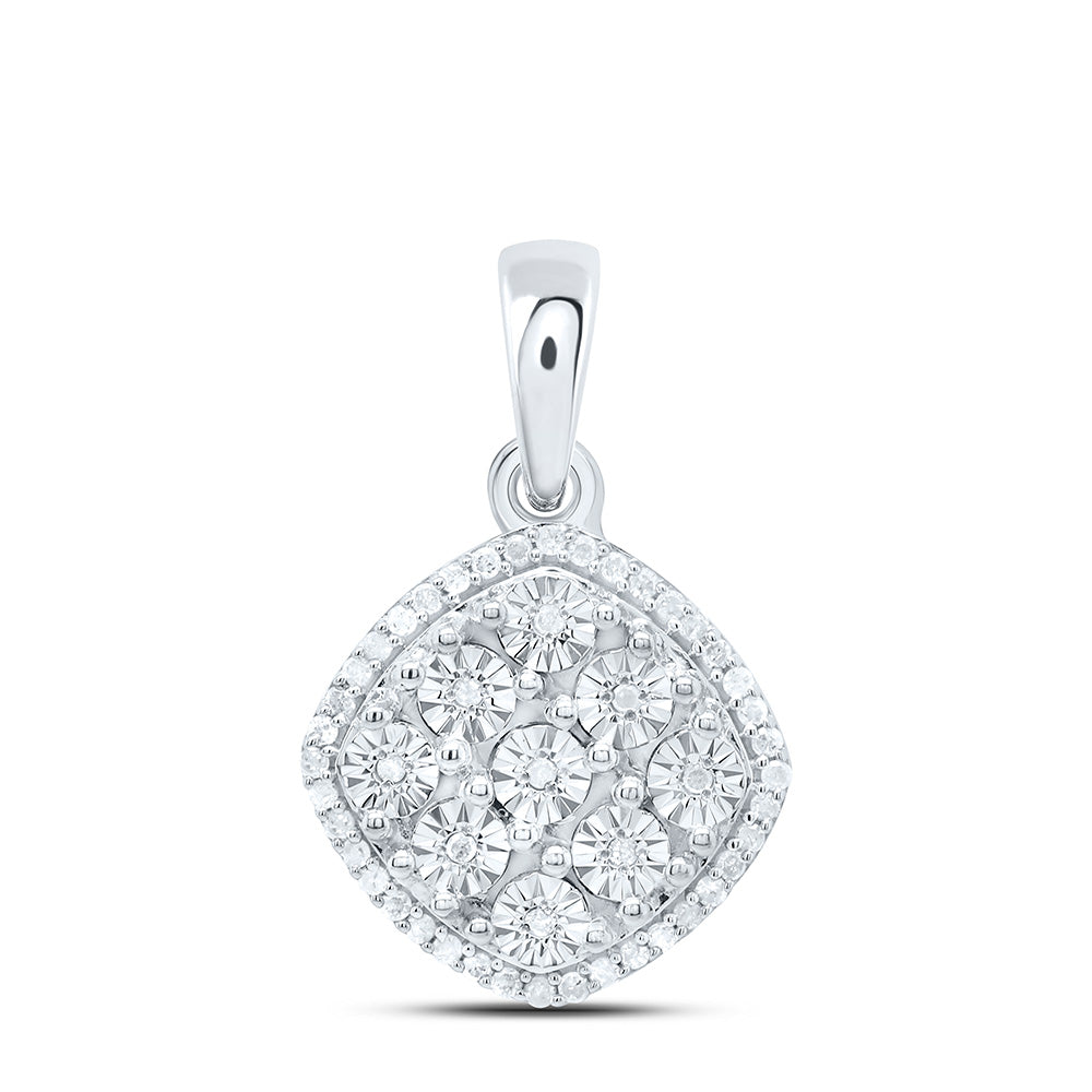 Silver Pendant with Diamonds