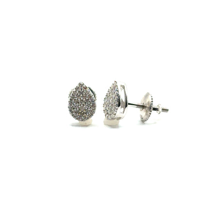 Aretes de Diamantes en Plata (gota)