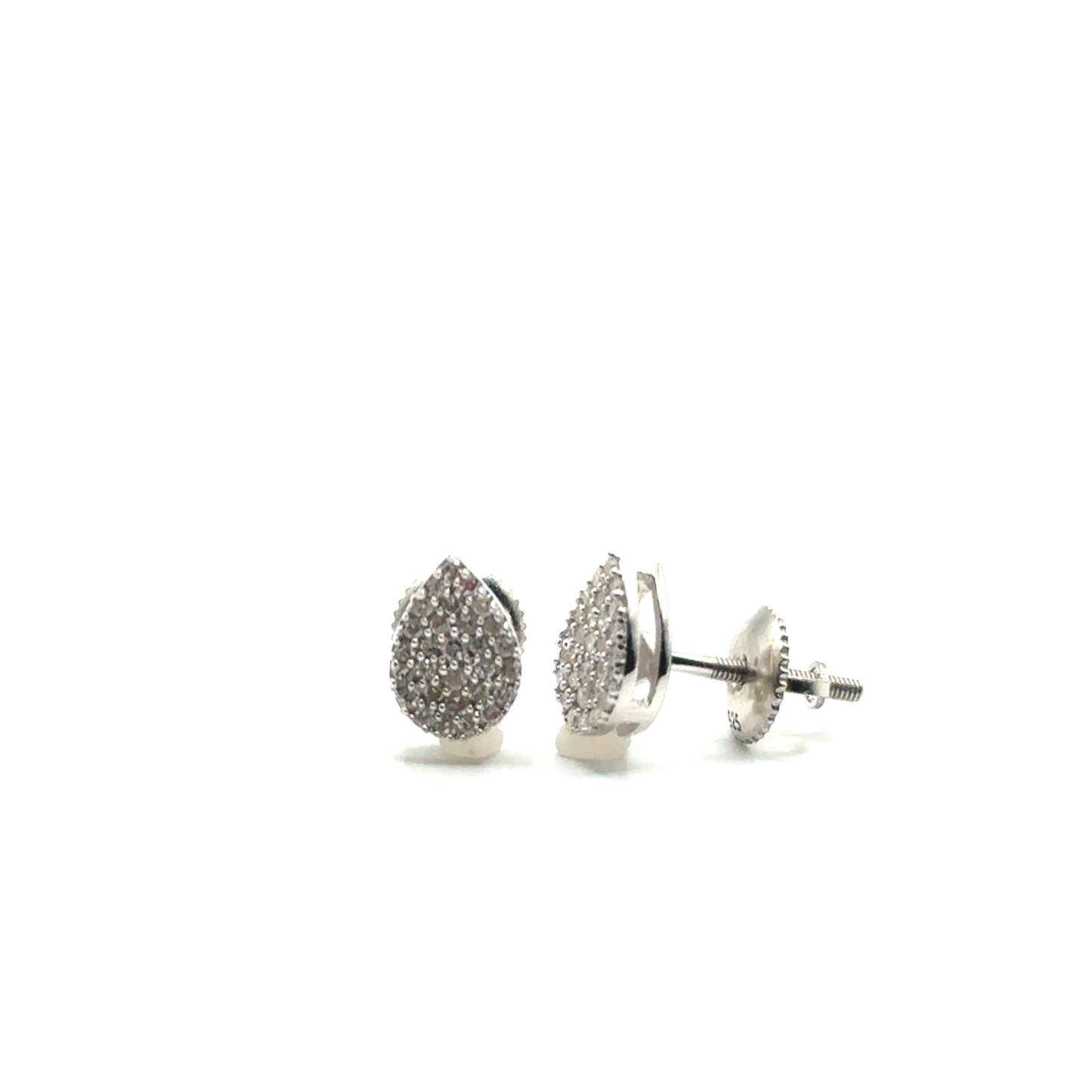 Aretes de Diamantes en Plata (gota)