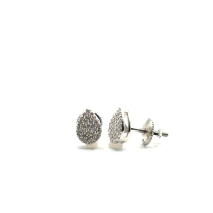 Aretes de Diamantes en Plata (gota)