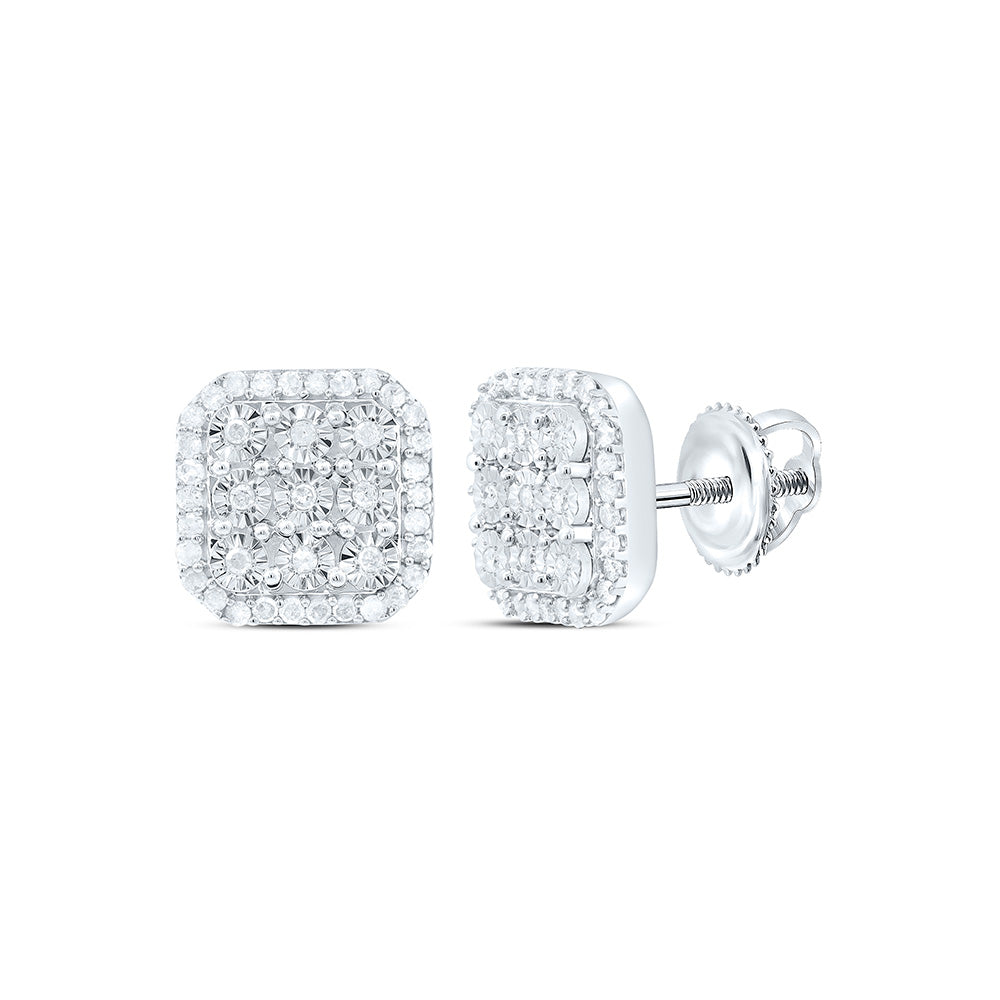 Aretes en Plata con Diamantes