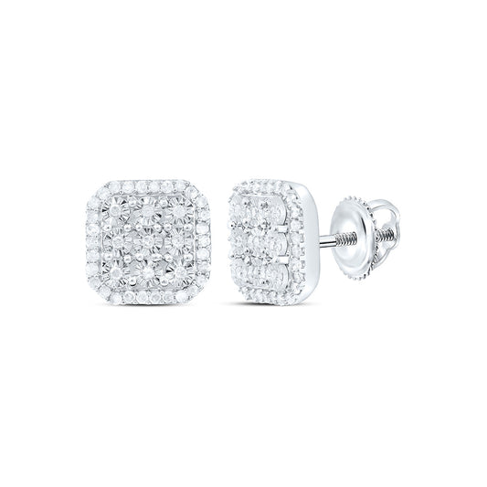 Silver Earrings with Diamonds