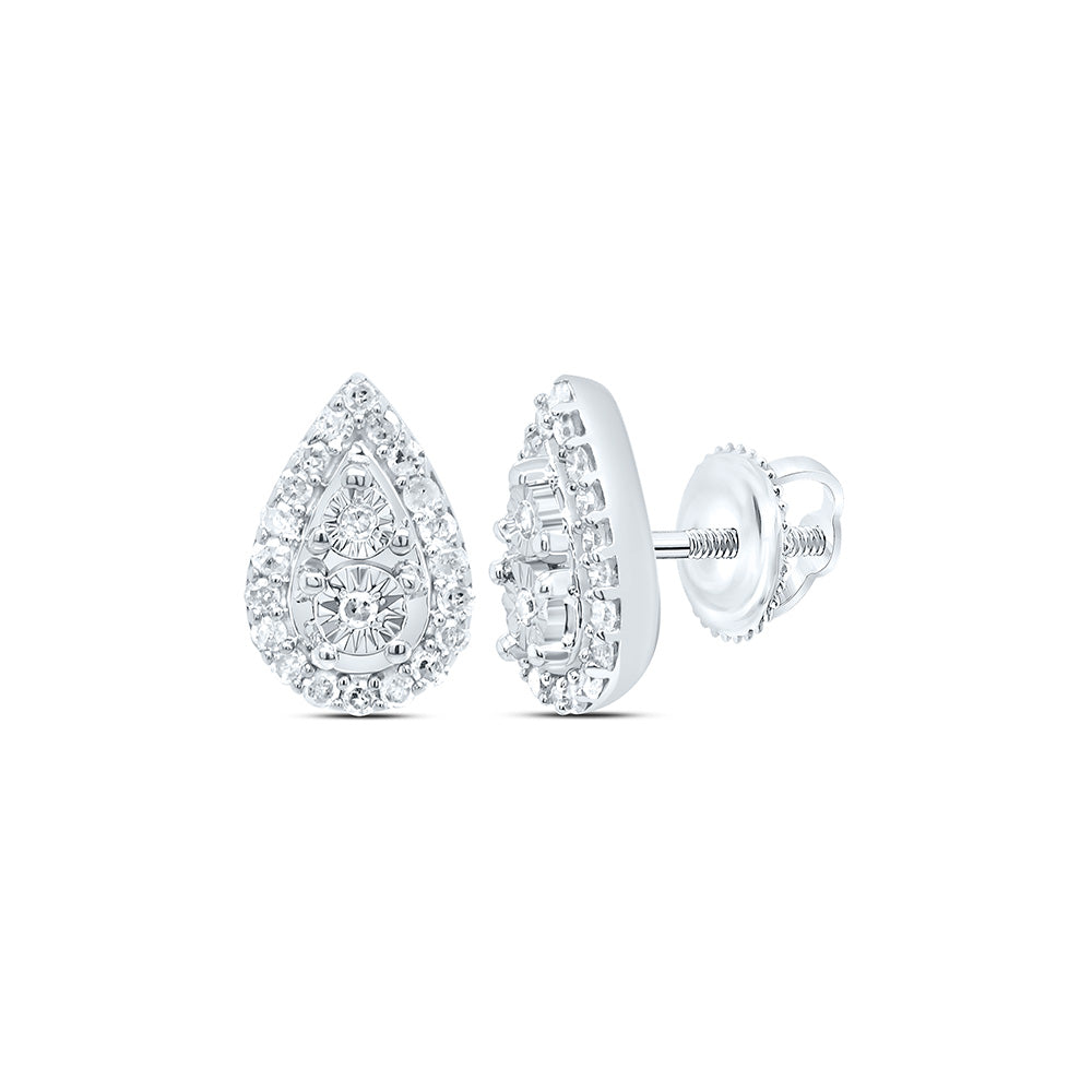 Silver Earrings with Diamonds