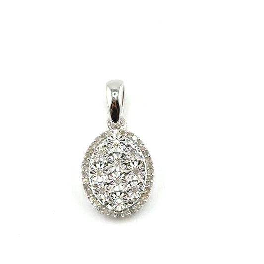 Silver Pendant with Diamonds