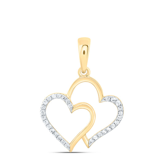 Gold Heart Pendant with Diamonds