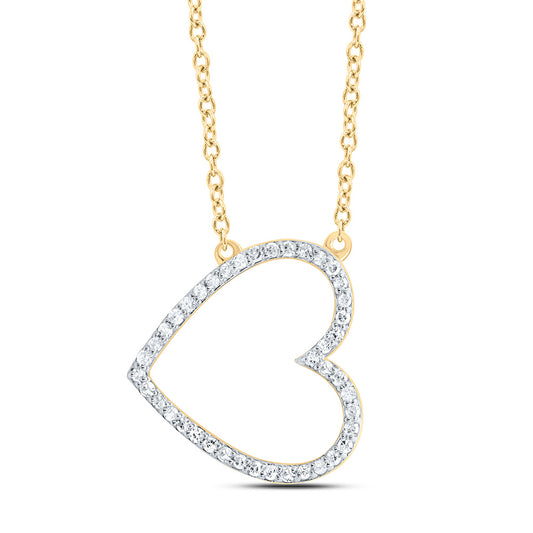 Gold Heart Pendant with Diamonds