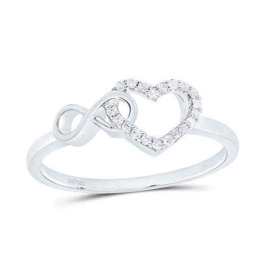 Silver Ring (Heart) with Diamonds